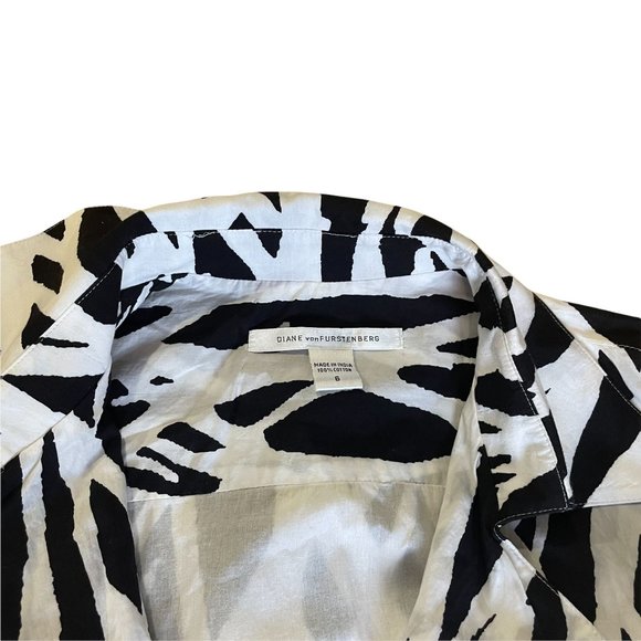 Diane Von Furstenberg Black and White Print Dress Size 6 - Picture 7 of 7